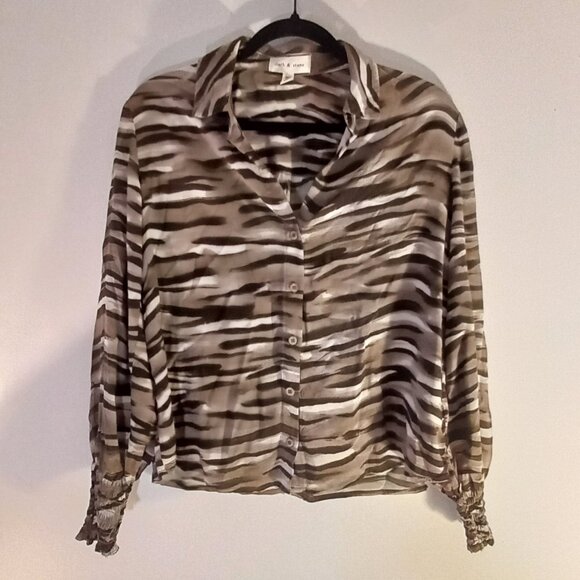 CLOTH & STONE tiger striped blouse - Picture 4 of 9